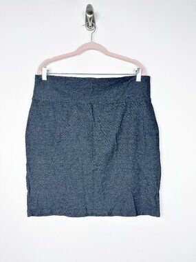 Eileen Fisher Mini Pencil Skirt Heather Charcoal Gray Large #A2073